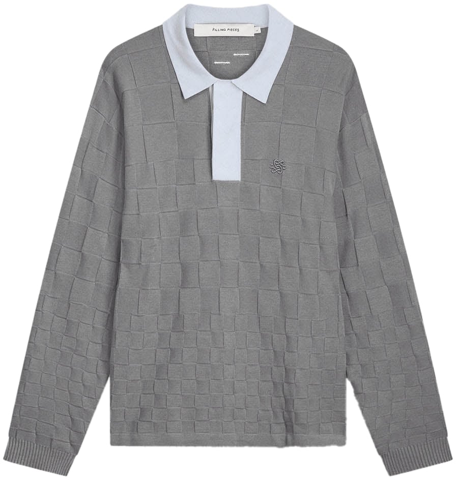 Filling Pieces Knit Shirt Rugby Grey Grijs