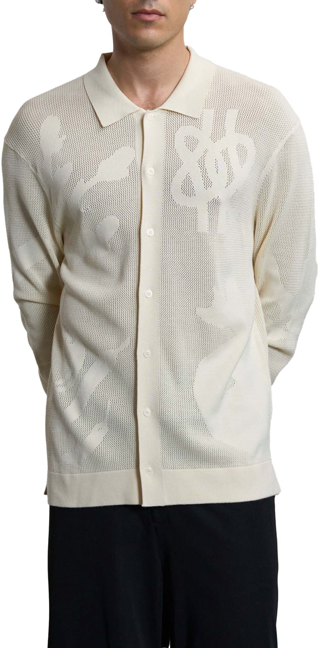 Filling Pieces Knit Longsleeve Breaking Bread Antique White Wit