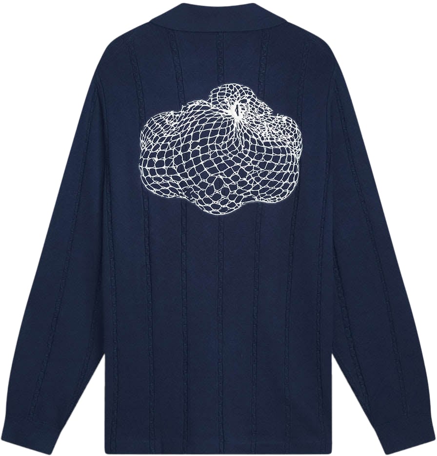 Filling Pieces Knit Football Jersey Navy Blauw