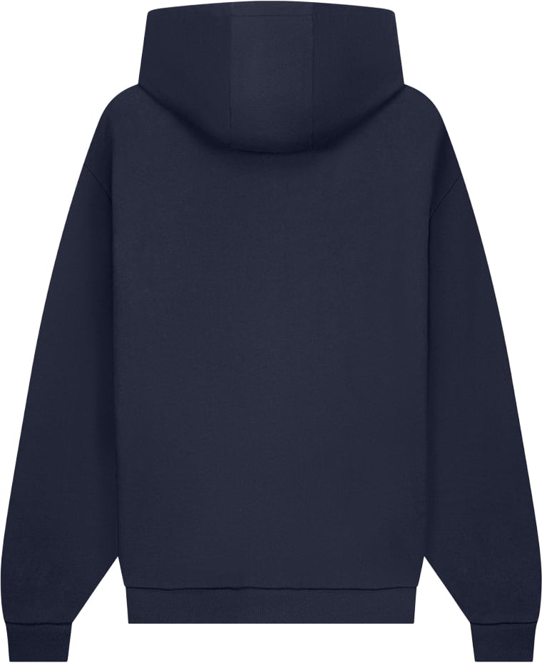 Filling Pieces Half Zip Hoodie Navy Blauw