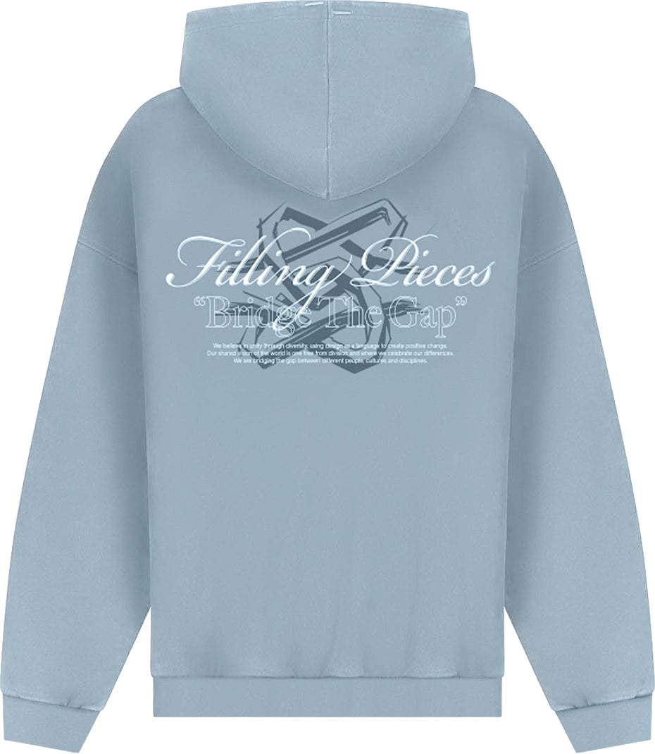 Filling Pieces Hoodie Boxy Bridge the Gap Celestial Blue Blauw