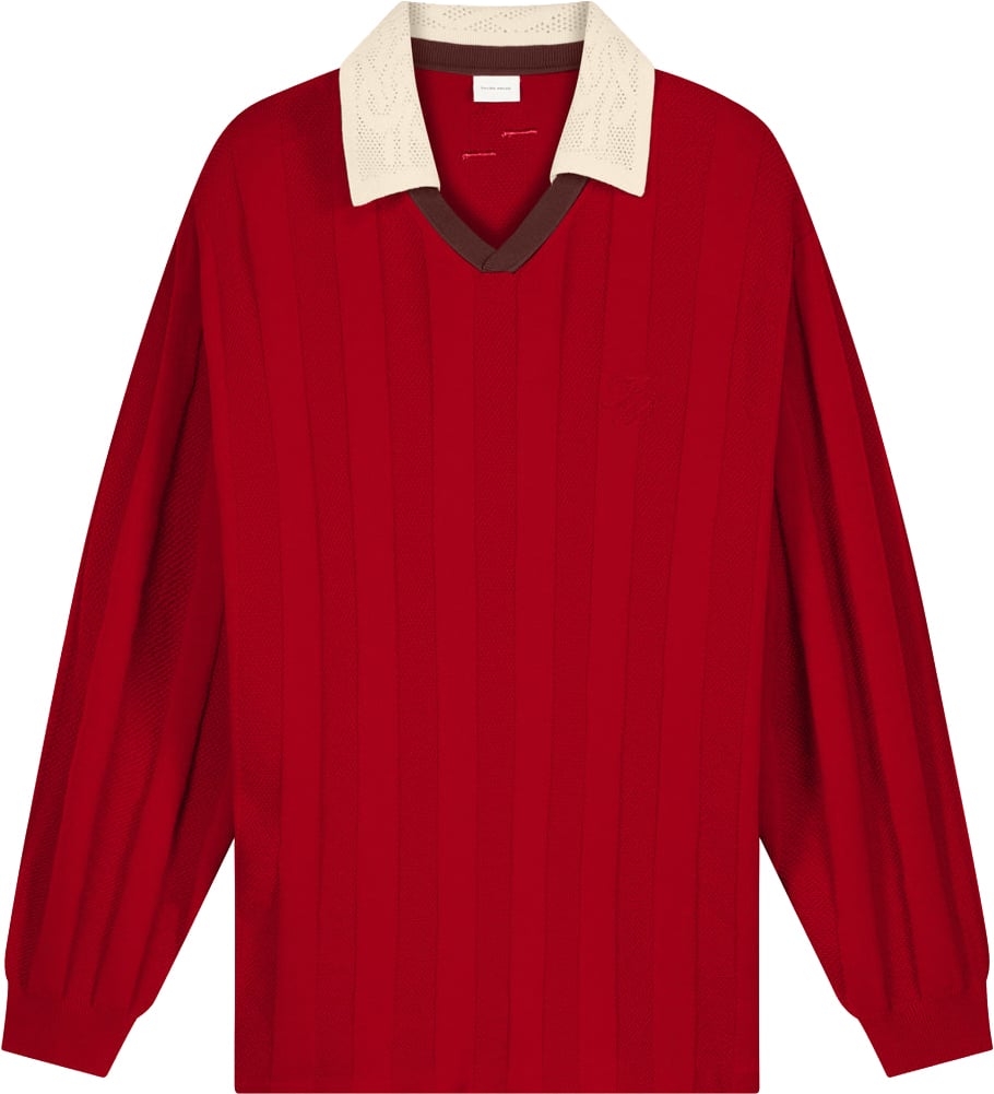 Filling Pieces Knit Football Jersey Scarlet Red Rood