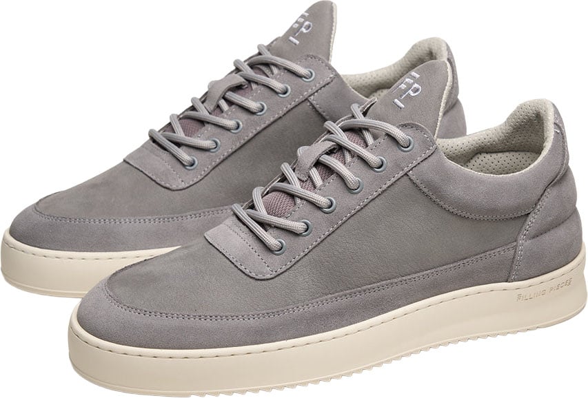 Filling Pieces Low Top Suede Grain Grey Grijs