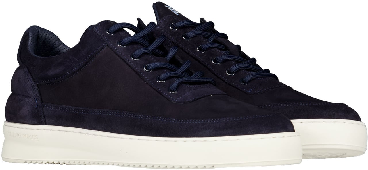 Filling Pieces 122610300353 Sneakers Donkerblauw Low Top Suede Grain Blauw