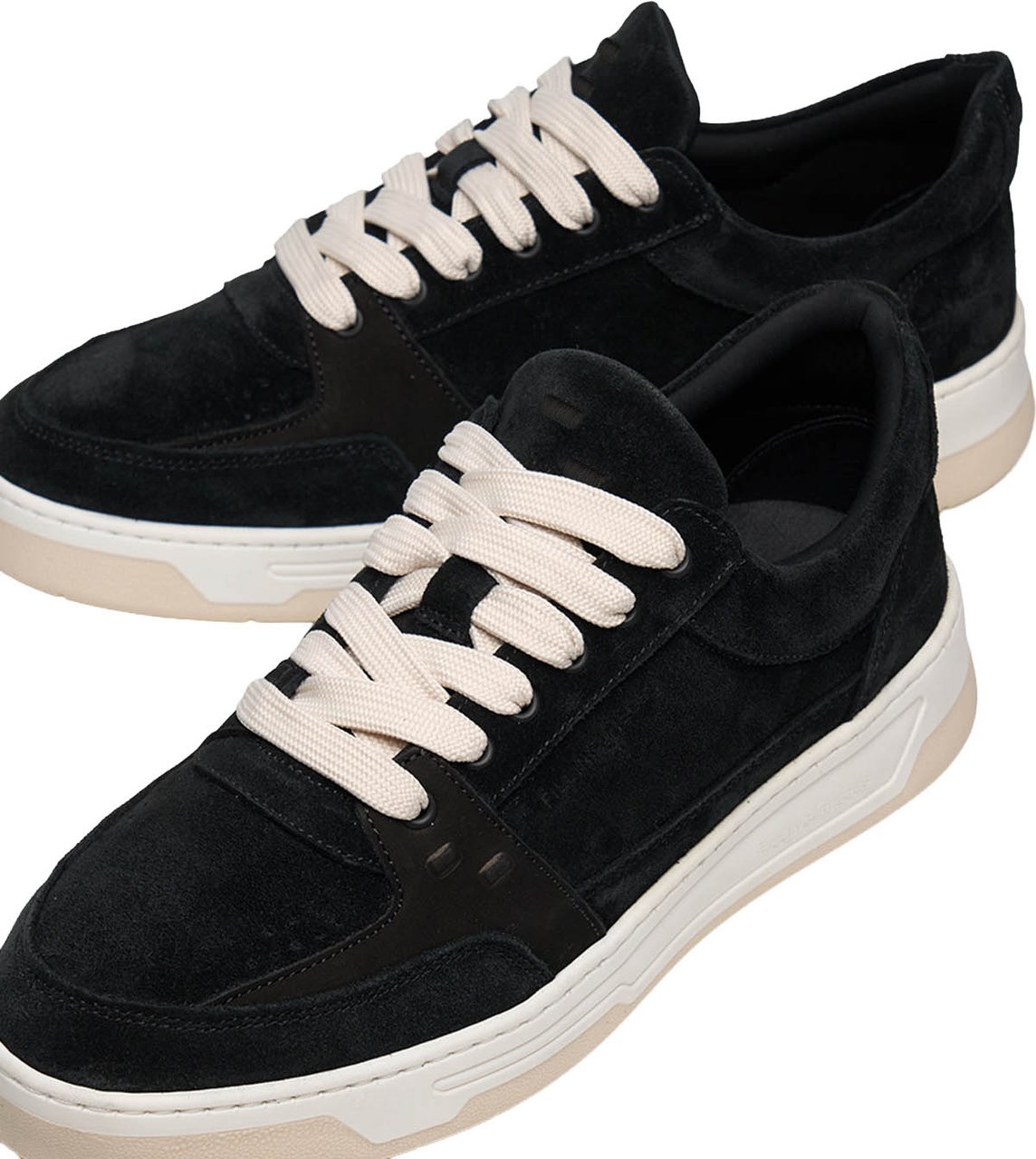 Filling Pieces Low Vise Suede Black Zwart