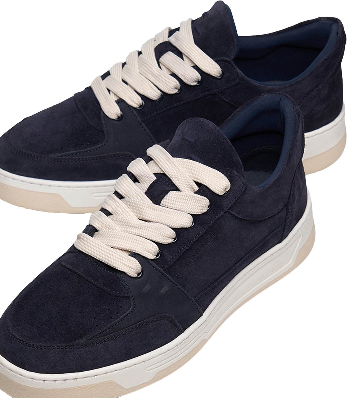 Filling Pieces Low Vise Suede Navy Blauw