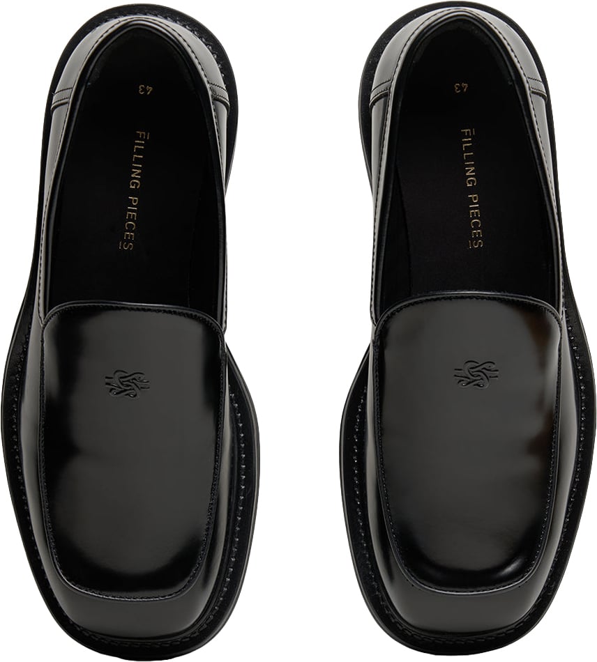Filling Pieces Square Loafer Polido Black Zwart