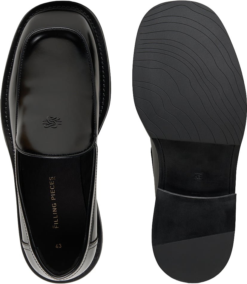 Filling Pieces Square Loafer Polido Black Zwart