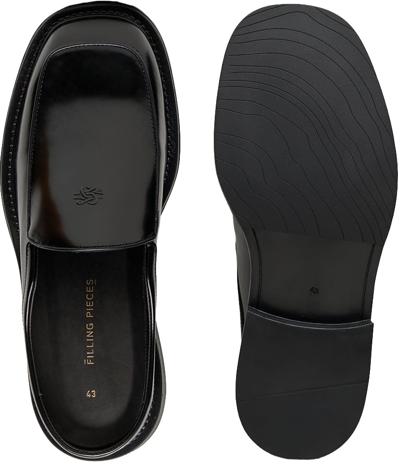 Filling Pieces Square Mule Polido Black Zwart