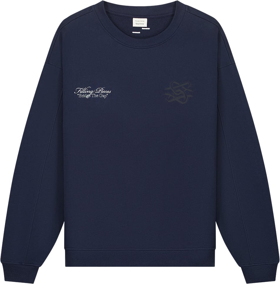 Filling Pieces Sweatshirt Bridge the Gap Maritime Blue Blauw