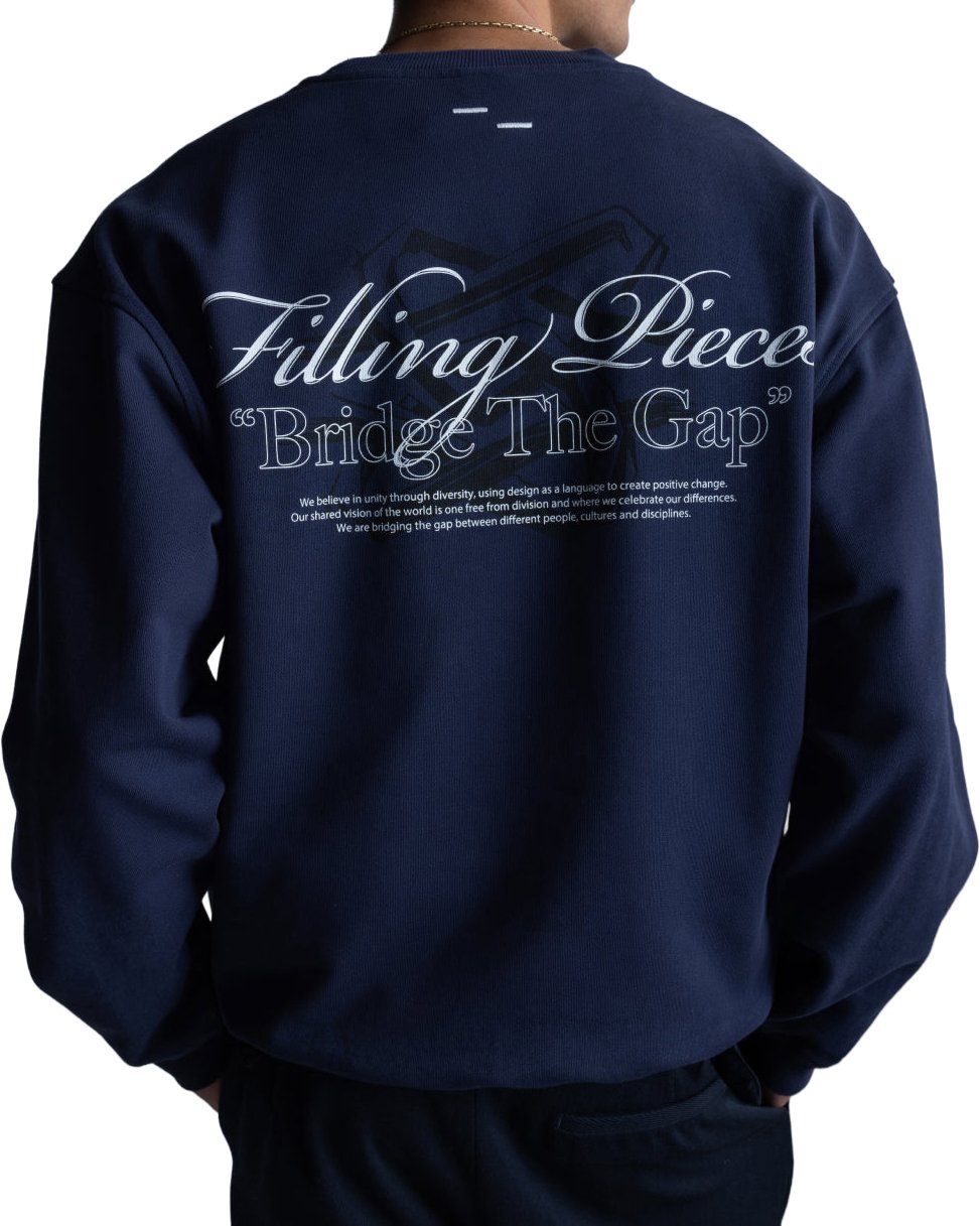 Filling Pieces Sweatshirt Bridge the Gap Maritime Blue Blauw