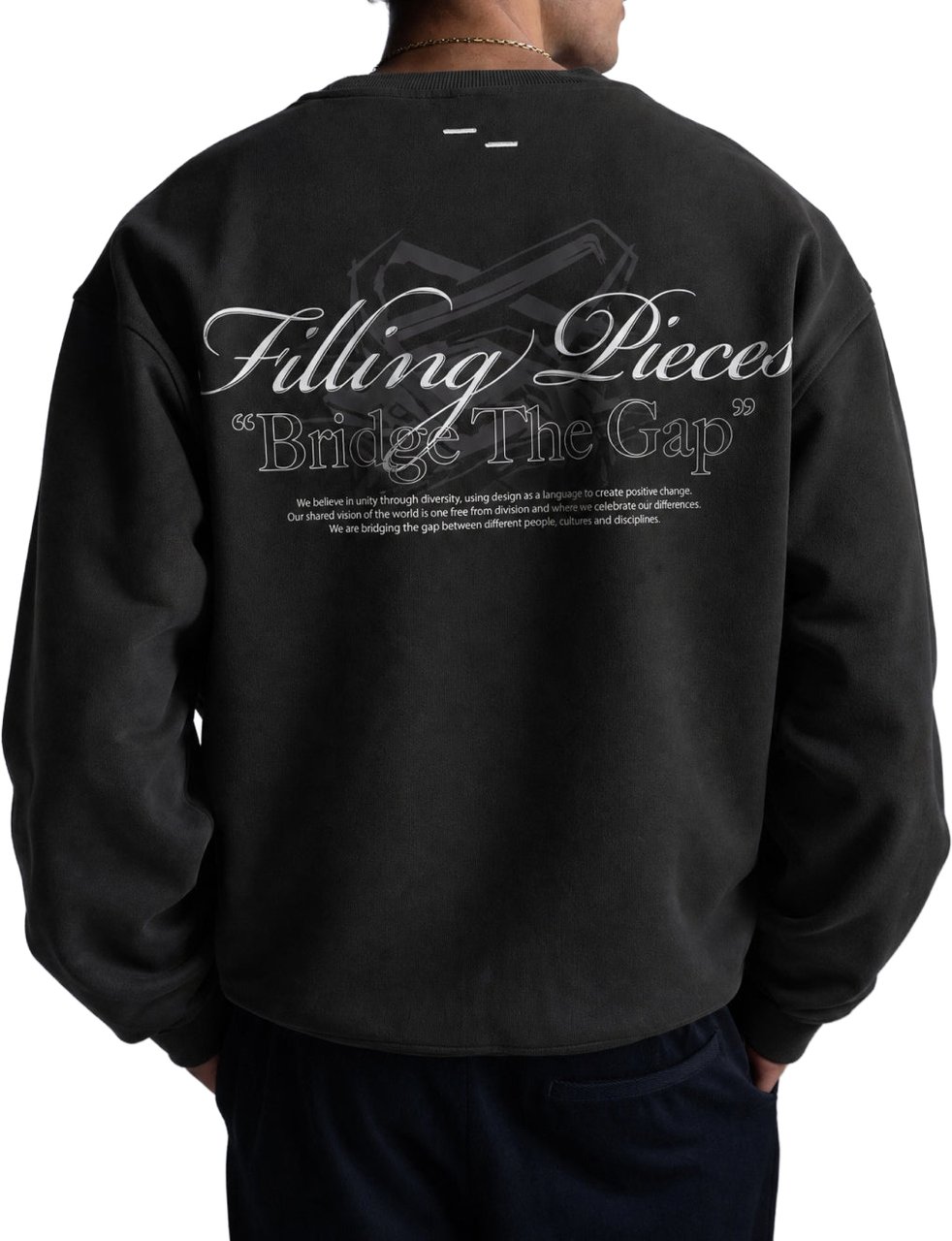 Filling Pieces Sweatshirt Bridge the Gap Vintage Black Zwart