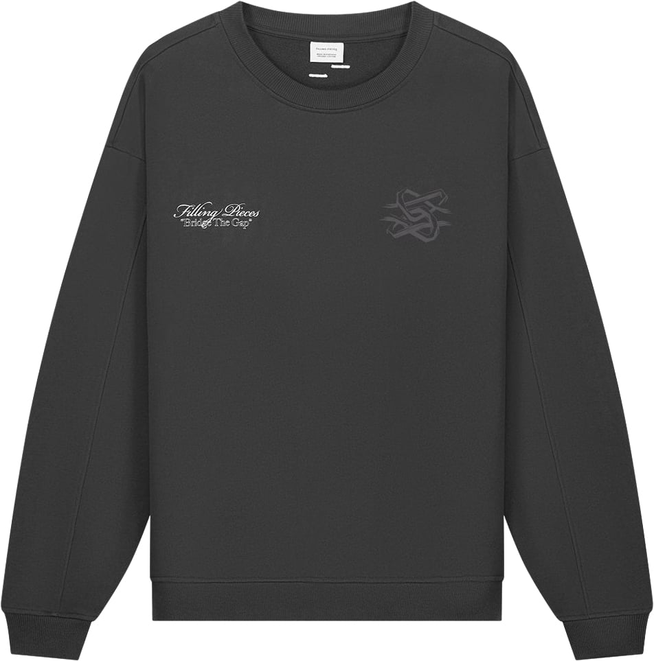Filling Pieces Sweatshirt Bridge the Gap Vintage Black Zwart