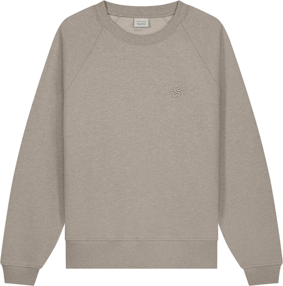 Filling Pieces 422630500397 Sweaters Beige Sweatshirt Embroidered Knot Melange Beige