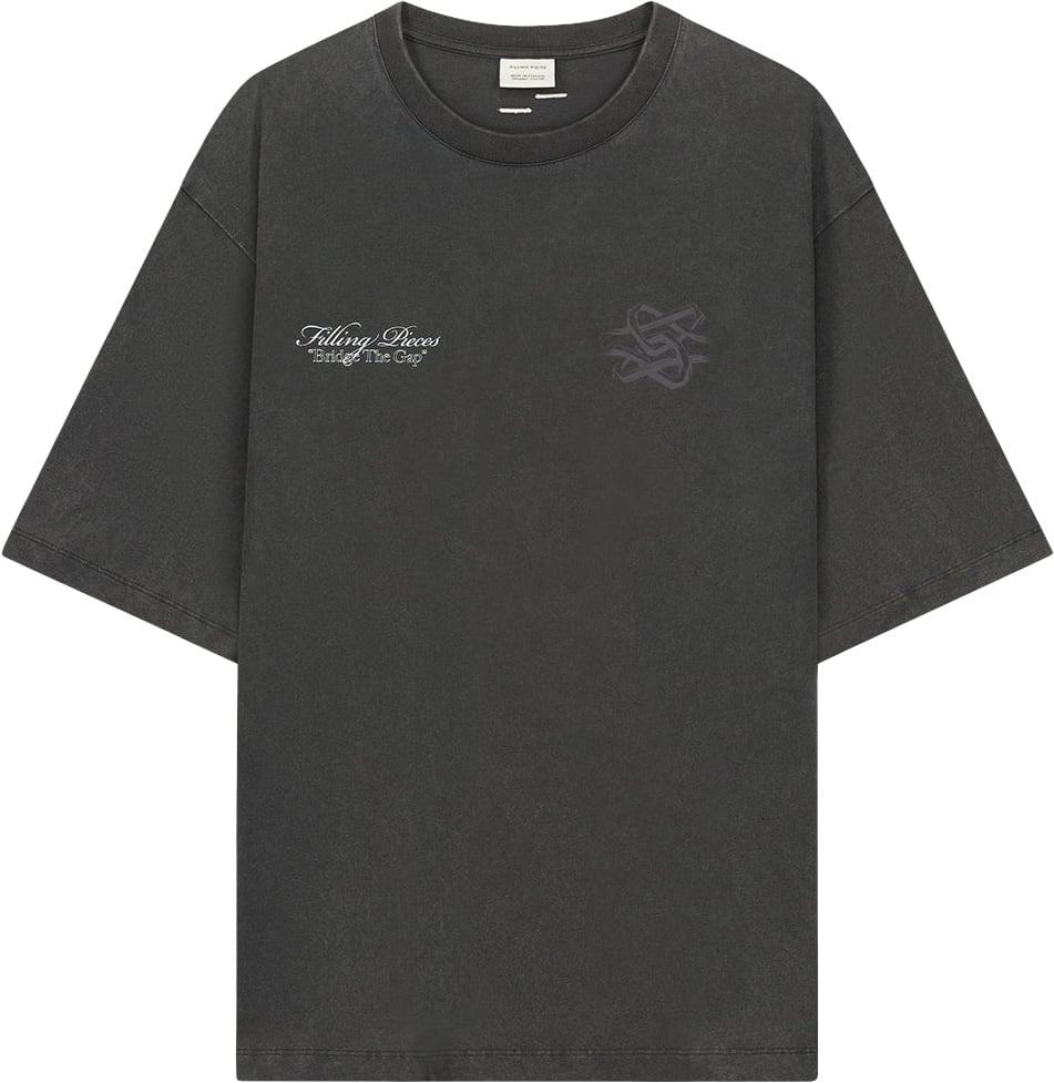 Filling Pieces T-Shirt Boxy Bridge the Gap Vintage Black Zwart