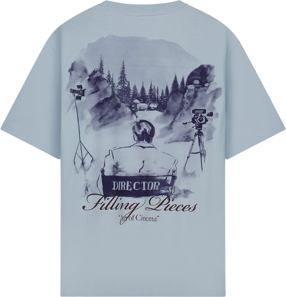 Filling Pieces T-Shirt Director Celestial Blue Blauw
