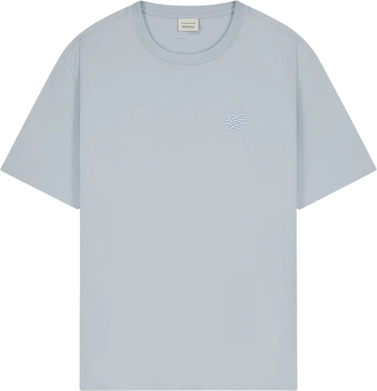 Filling Pieces 422620500143 T-shirts Lichtblauw T-shirt Embroidered Knot Blauw