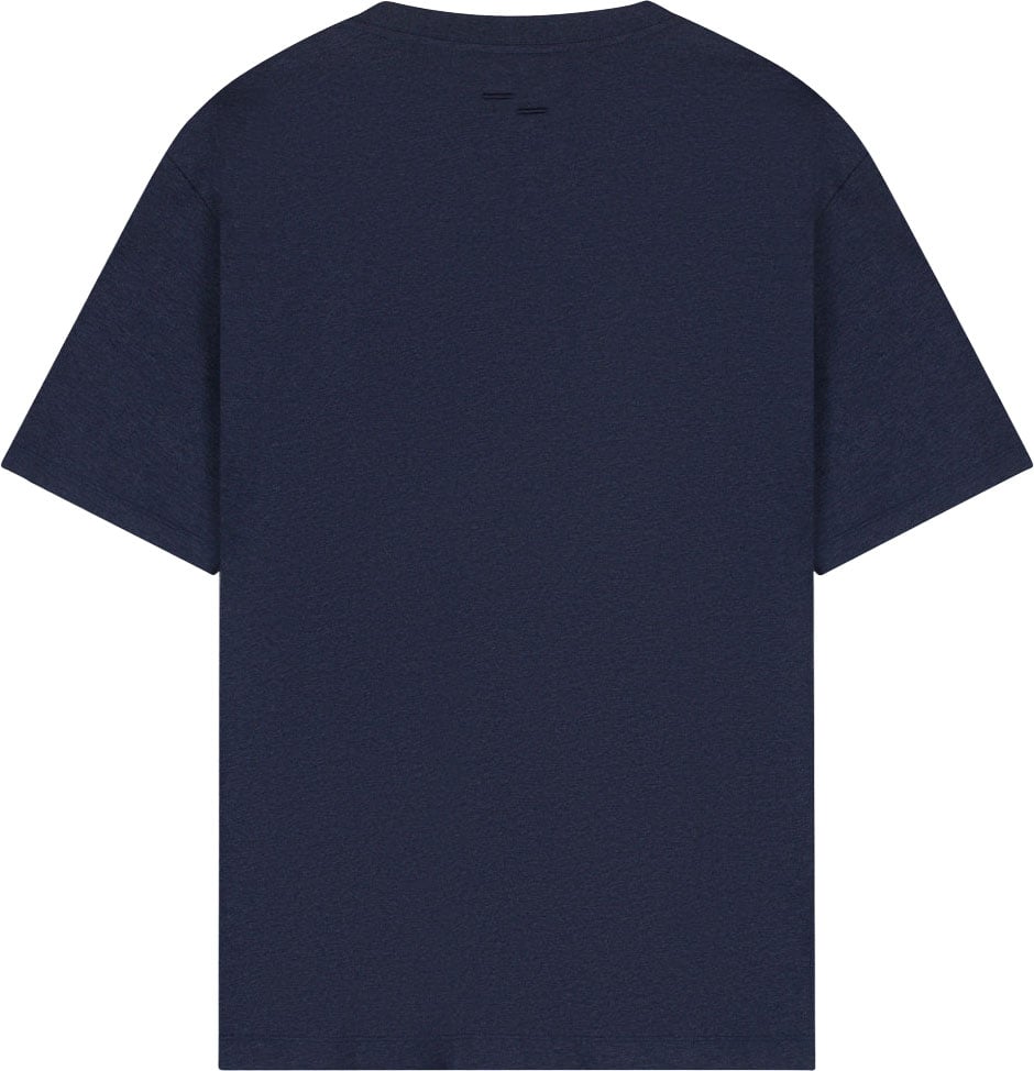 Filling Pieces T-Shirt Embroidered Knot Melange Navy Blauw