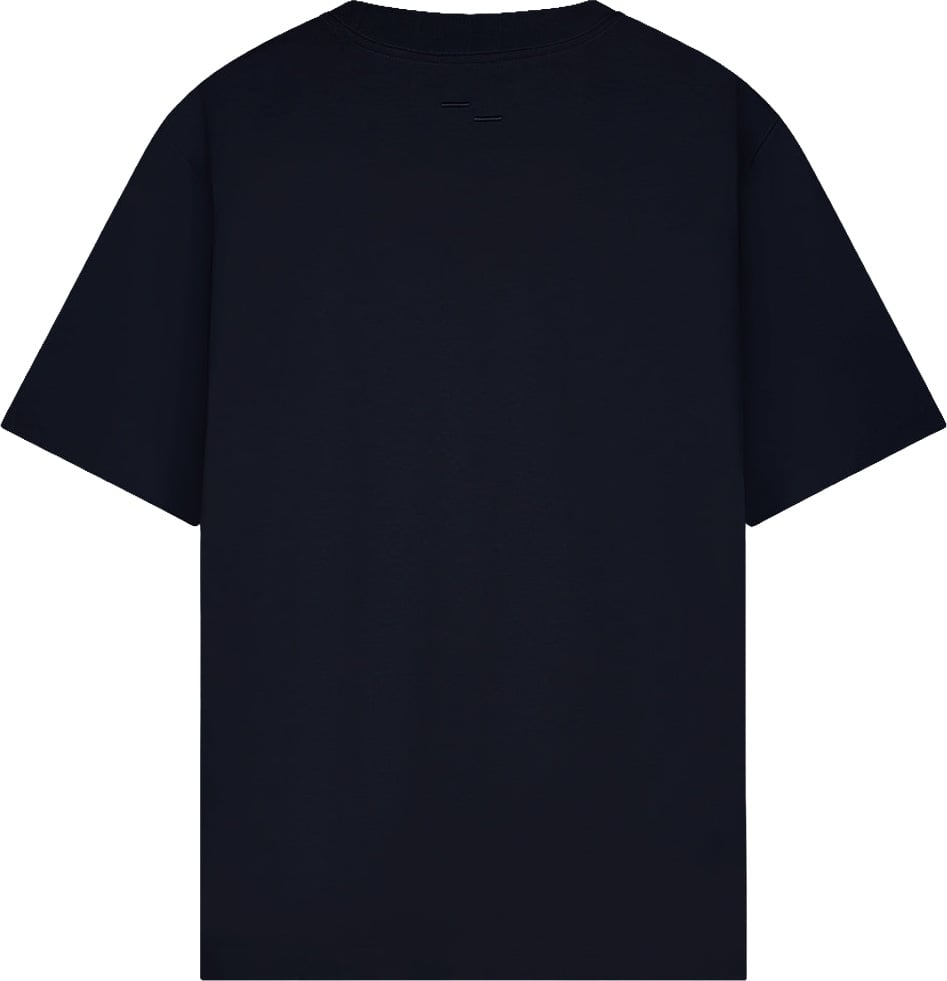 Filling Pieces T-Shirt Embroidered Knot Melange Navy Blauw