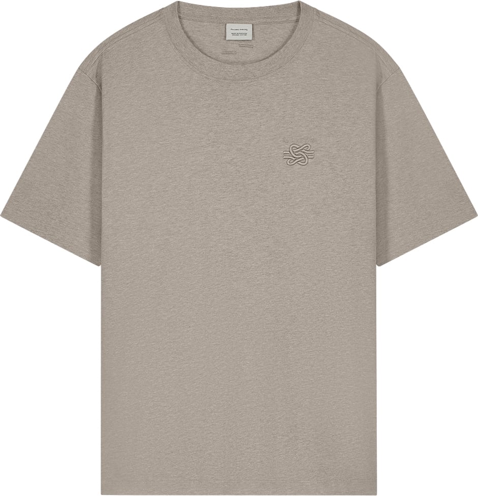 Filling Pieces 422620500397 T-shirts Beige Embroidered Knot Melange Beige