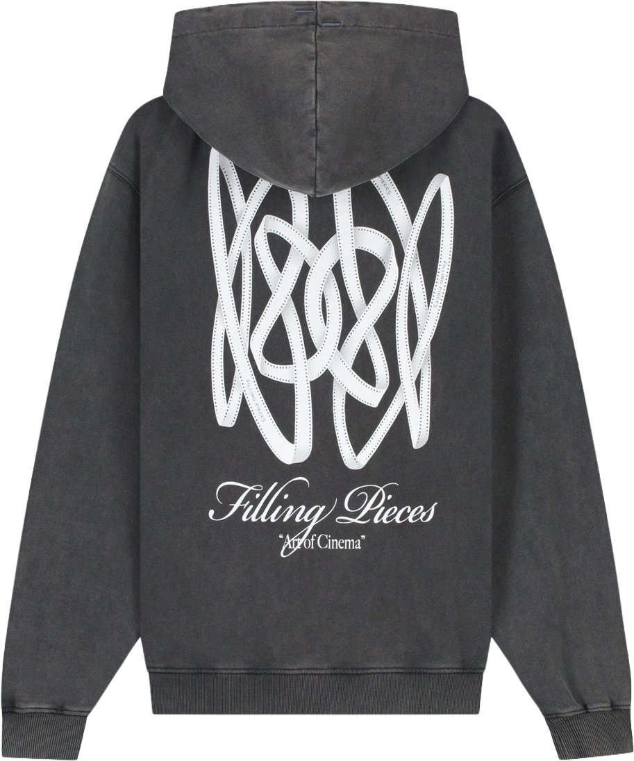 Filling Pieces Zip Hoodie Film Strip Vintage Black Zwart