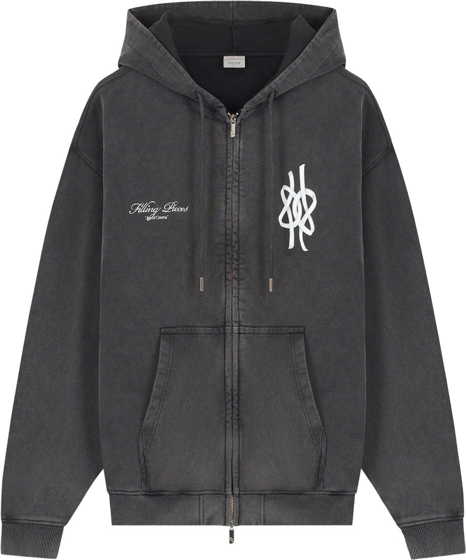 Filling Pieces Zip Hoodie Film Strip Vintage Black Zwart
