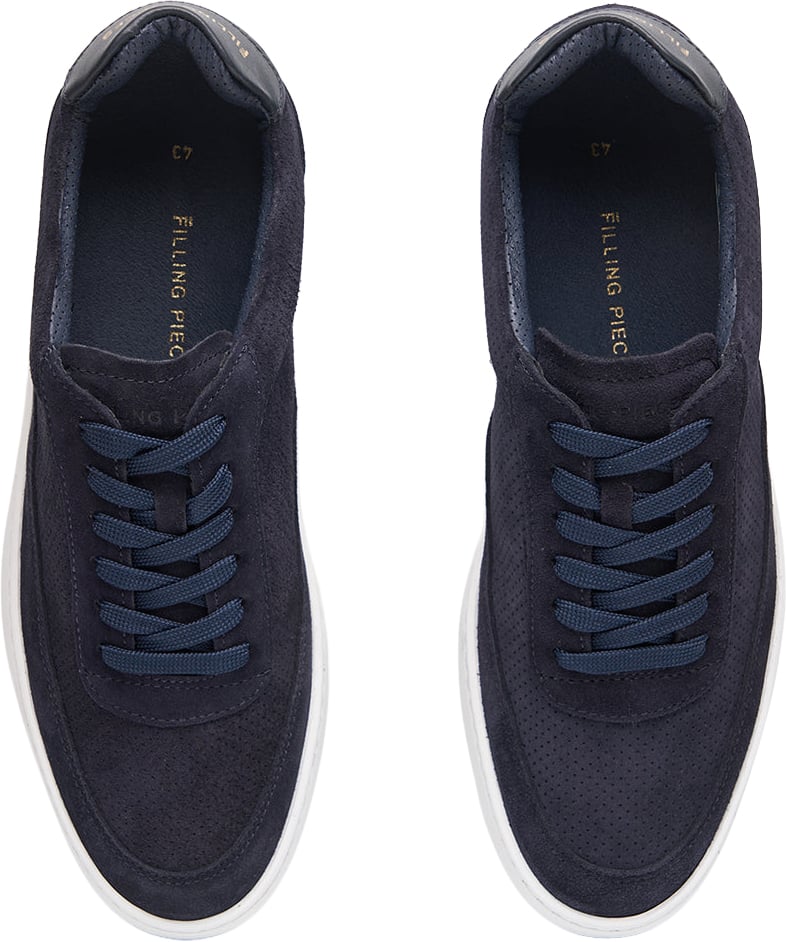 Filling Pieces Mondo Suede Perforated Navy Blauw