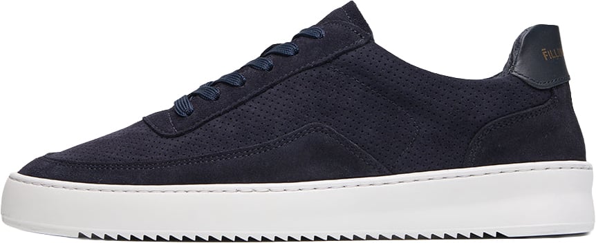 Filling Pieces Mondo Suede Perforated Navy Blauw