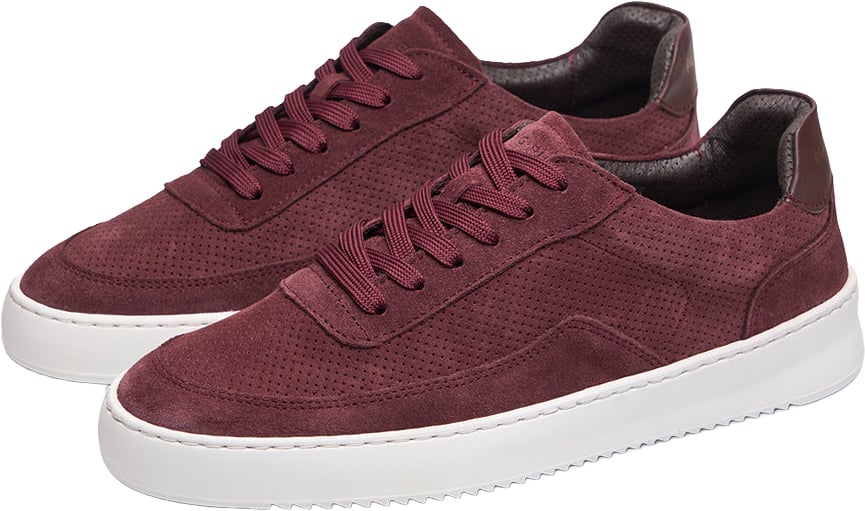 Filling Pieces Mondo Suede Perforated Burgundy Rood