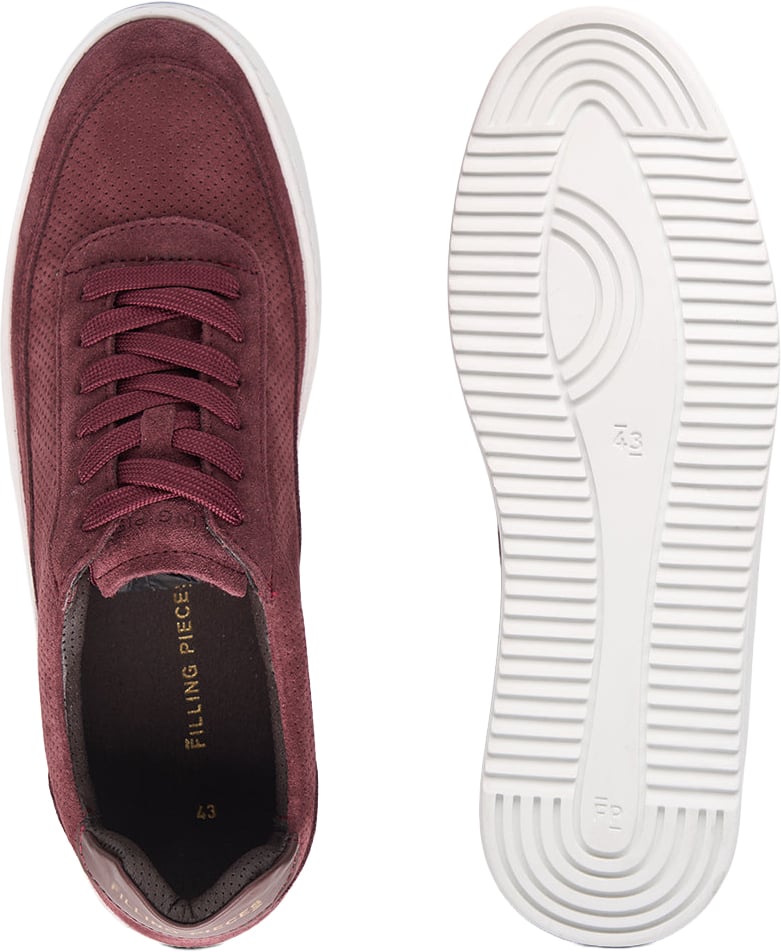 Filling Pieces Mondo Suede Perforated Burgundy Rood