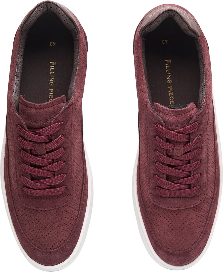 Filling Pieces Mondo Suede Perforated Burgundy Rood