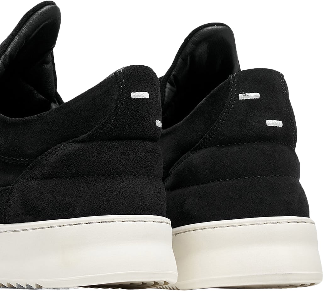 Filling Pieces Low Top Suede Organic Black Zwart