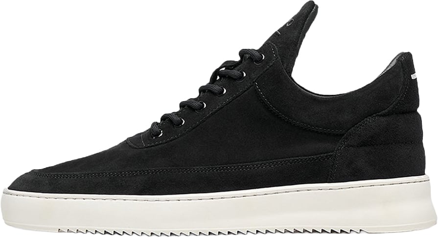Filling Pieces Low Top Suede Organic Black Zwart