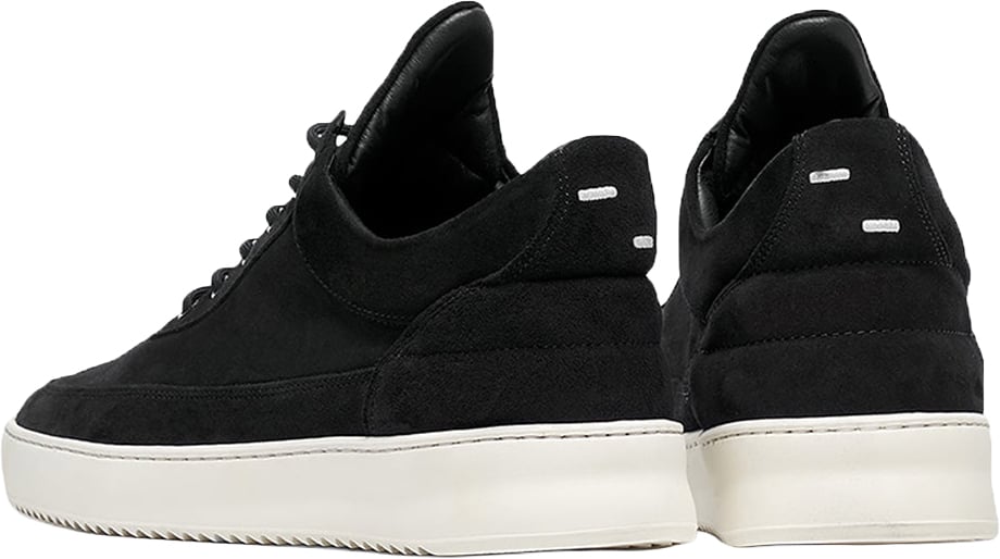 Filling Pieces Low Top Suede Organic Black Zwart