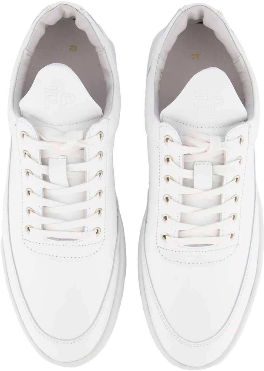 Filling Pieces Heren Low Top Ripple Leer Wit Wit