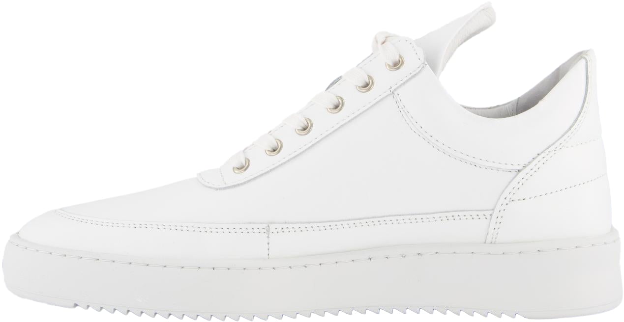Filling Pieces Heren Low Top Ripple Leer Wit Wit