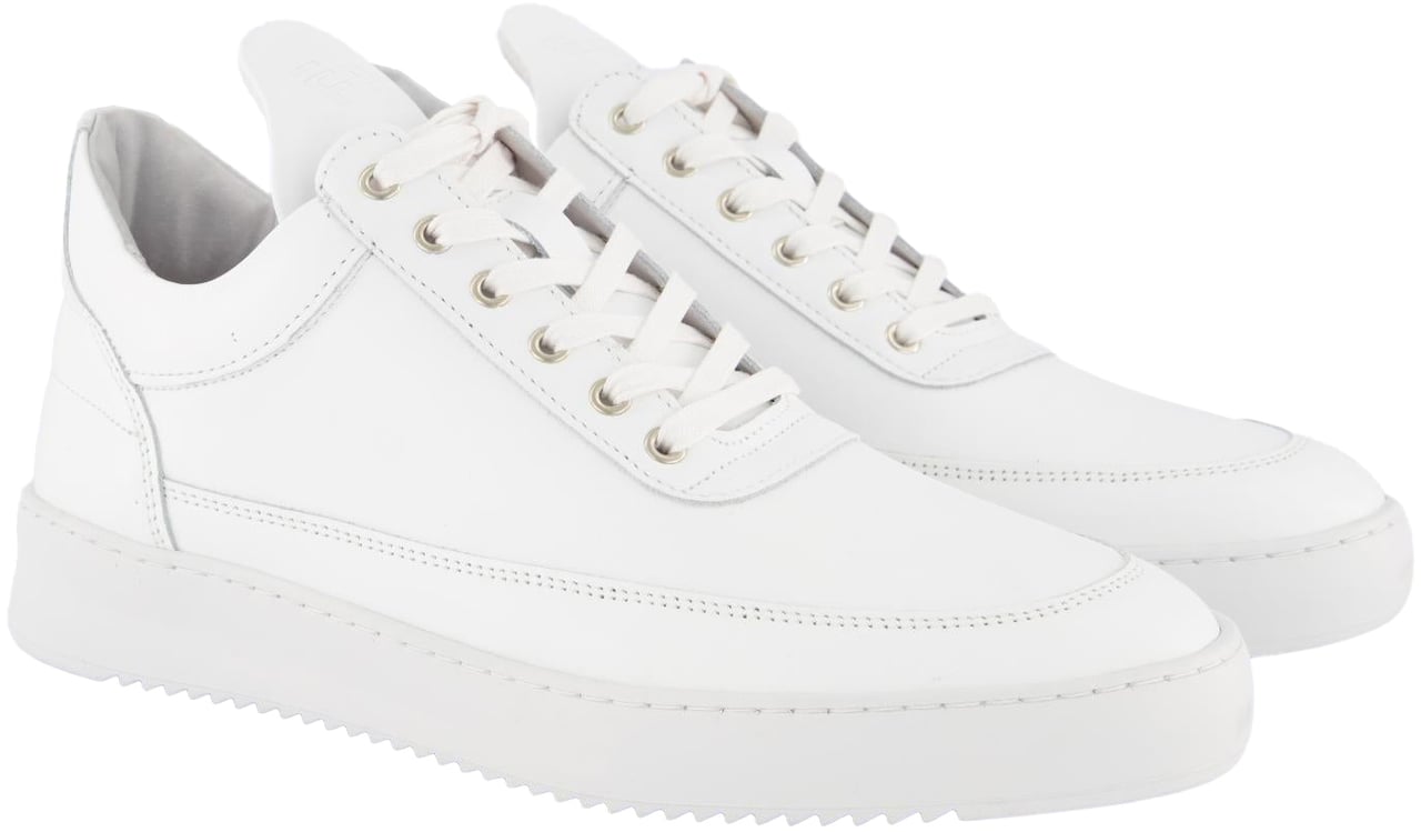 Filling Pieces Heren Low Top Ripple Leer Wit Wit