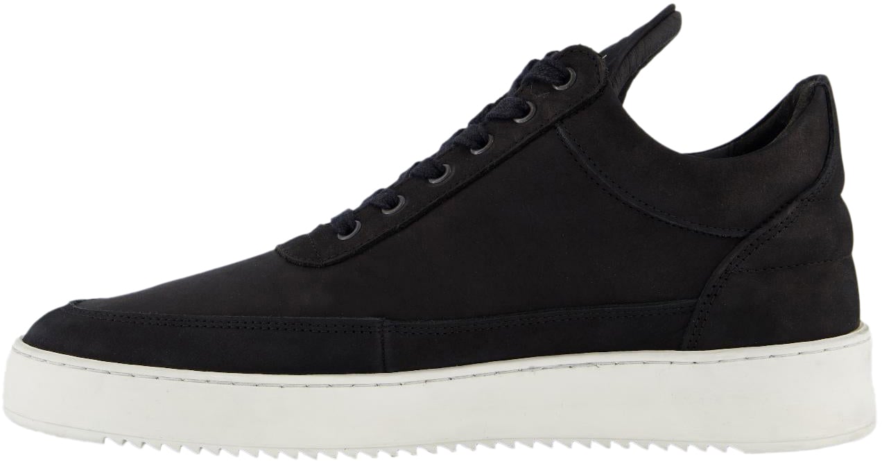 Filling Pieces Heren Low Top Ripple Nubuck Zwart Zwart
