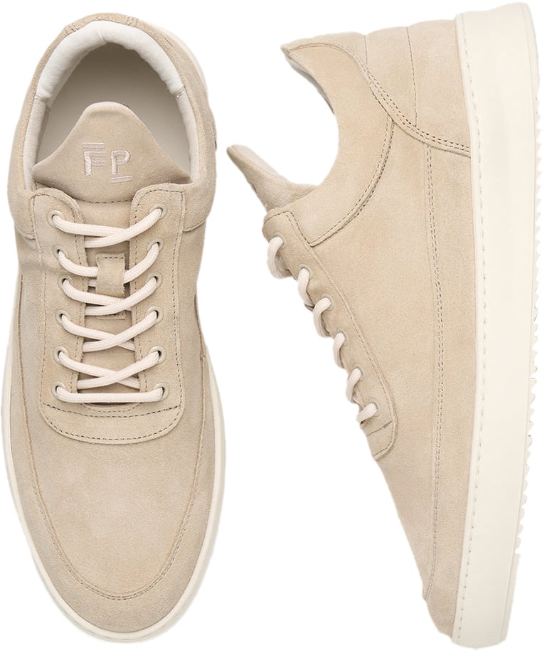 Filling Pieces Low Top Suede Organic Beige Beige