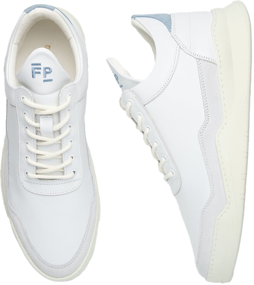 Filling Pieces Low Top Ghost White / Sky Blue Blauw