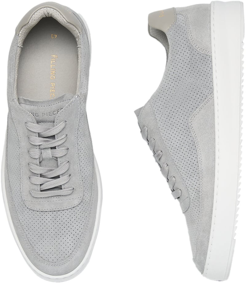 Filling Pieces Mondo Suede Perforated Grey Grijs