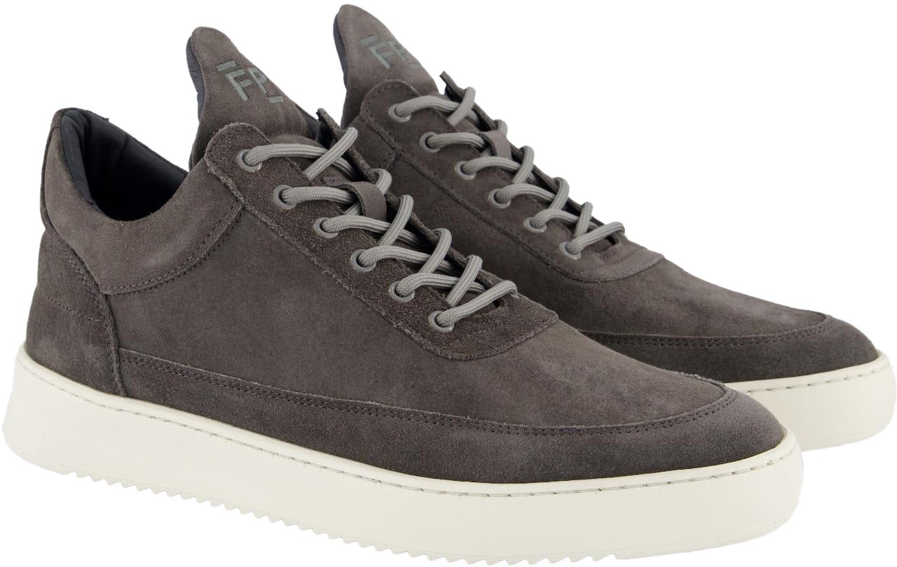 Filling Pieces Heren Low Top Suede Grijs Grijs
