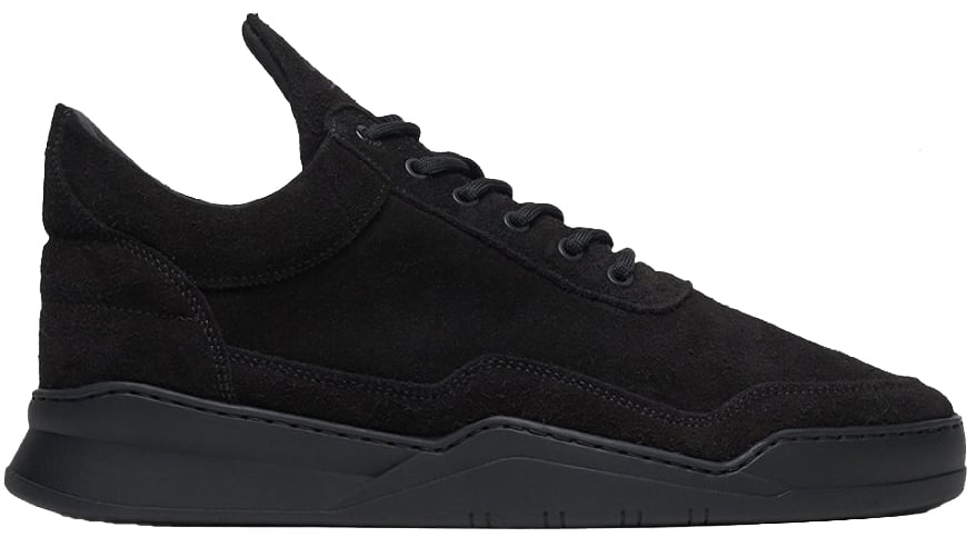 Filling Pieces Low Top Ghost Fuzz All Black Zwart
