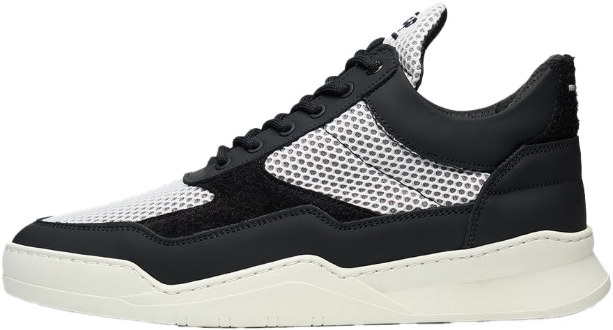 Filling Pieces Low Top Ghost Mesh Black / White Zwart