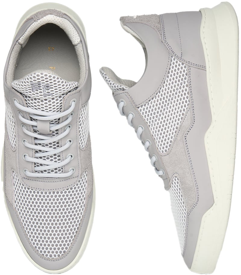 Filling Pieces Low Top Ghost Mesh Grey / White Grijs