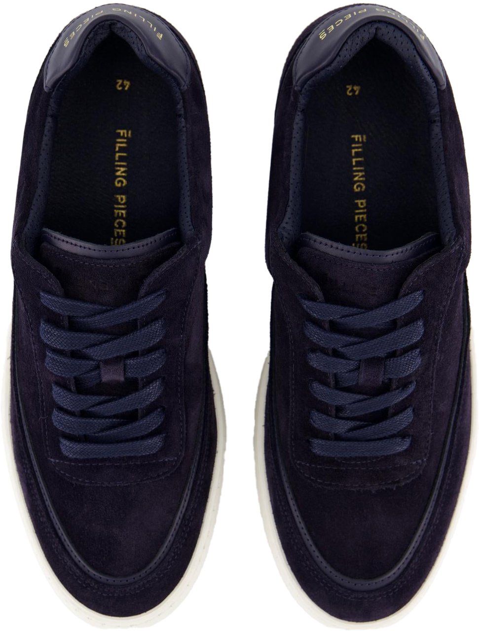 Filling Pieces Mondo Stack Suede Navy Blauw