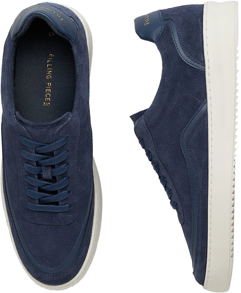 Filling Pieces Mondo Stack Suede Navy Blauw