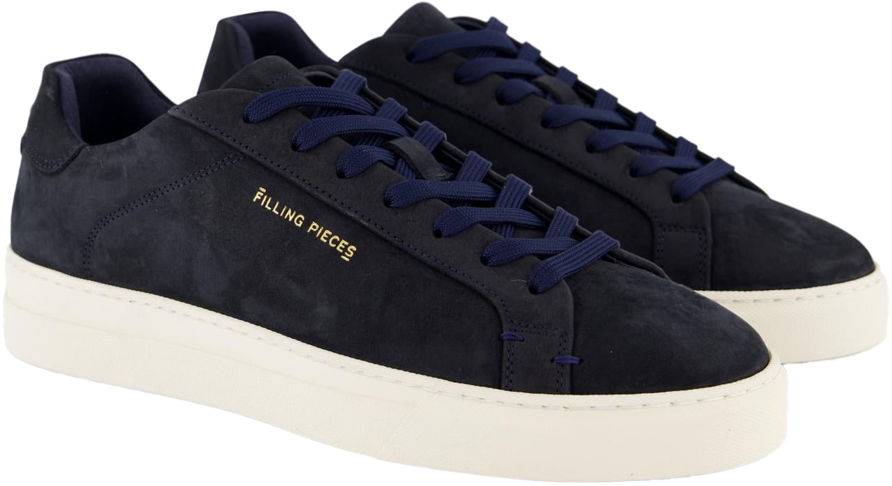 Filling Pieces Heren Tiebreak Grain Sneaker Blauw Blauw