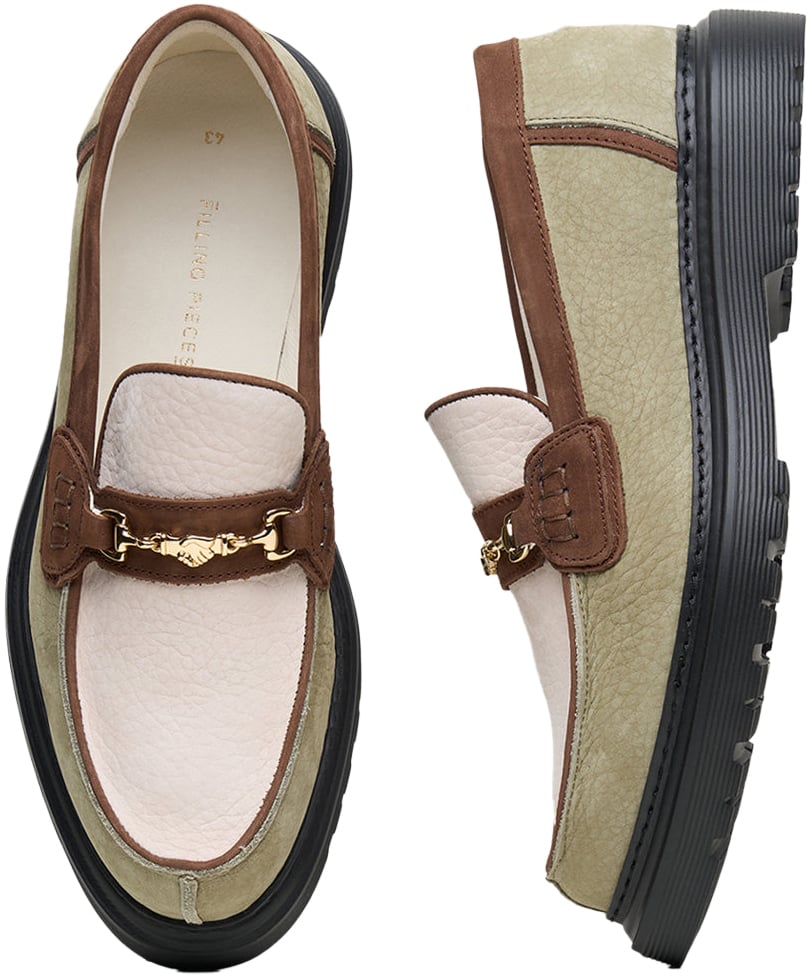 Filling Pieces Loafer Grain Beige / Green Beige