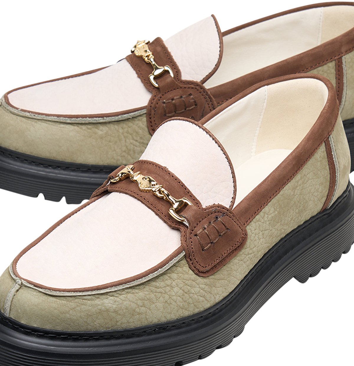 Filling Pieces Loafer Grain Beige / Green Beige